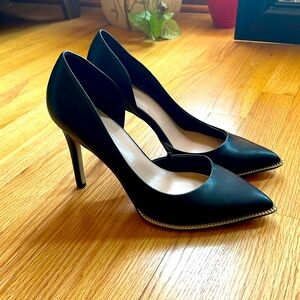 BCBG Black Heels with chain detail
